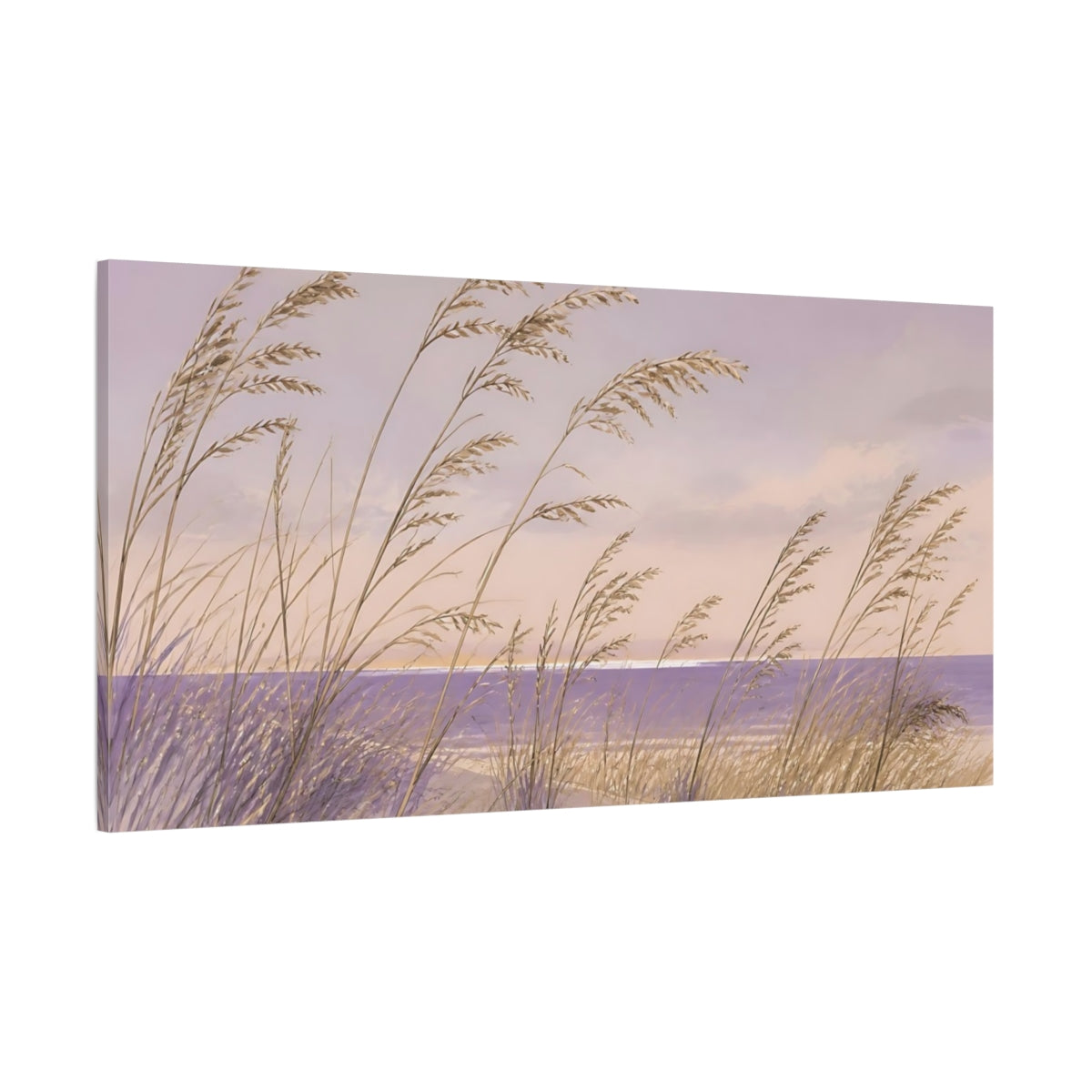 Side Mockup 2. Coastal Nature Dune Grasses shown as canvas print