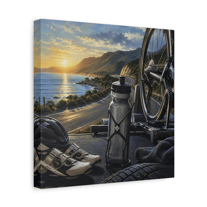 Side Mockup 8. Coastal Ride At Sunset shown as canvas print