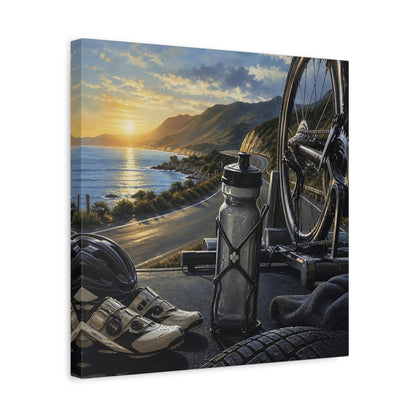 Side Mockup 6. Coastal Ride At Sunset shown as canvas print