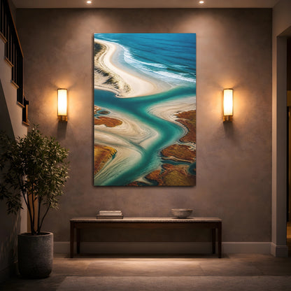 Mockup 2. Coastal River Mouth shown as canvas print