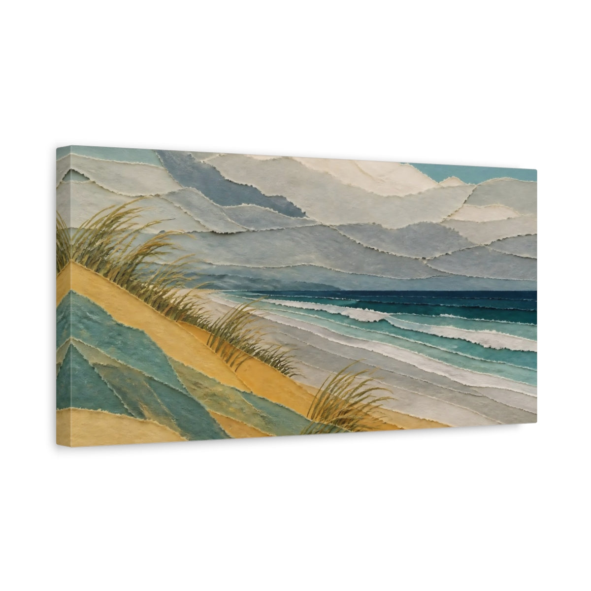 Side Mockup 3. Coastal Sand Dune shown as canvas print