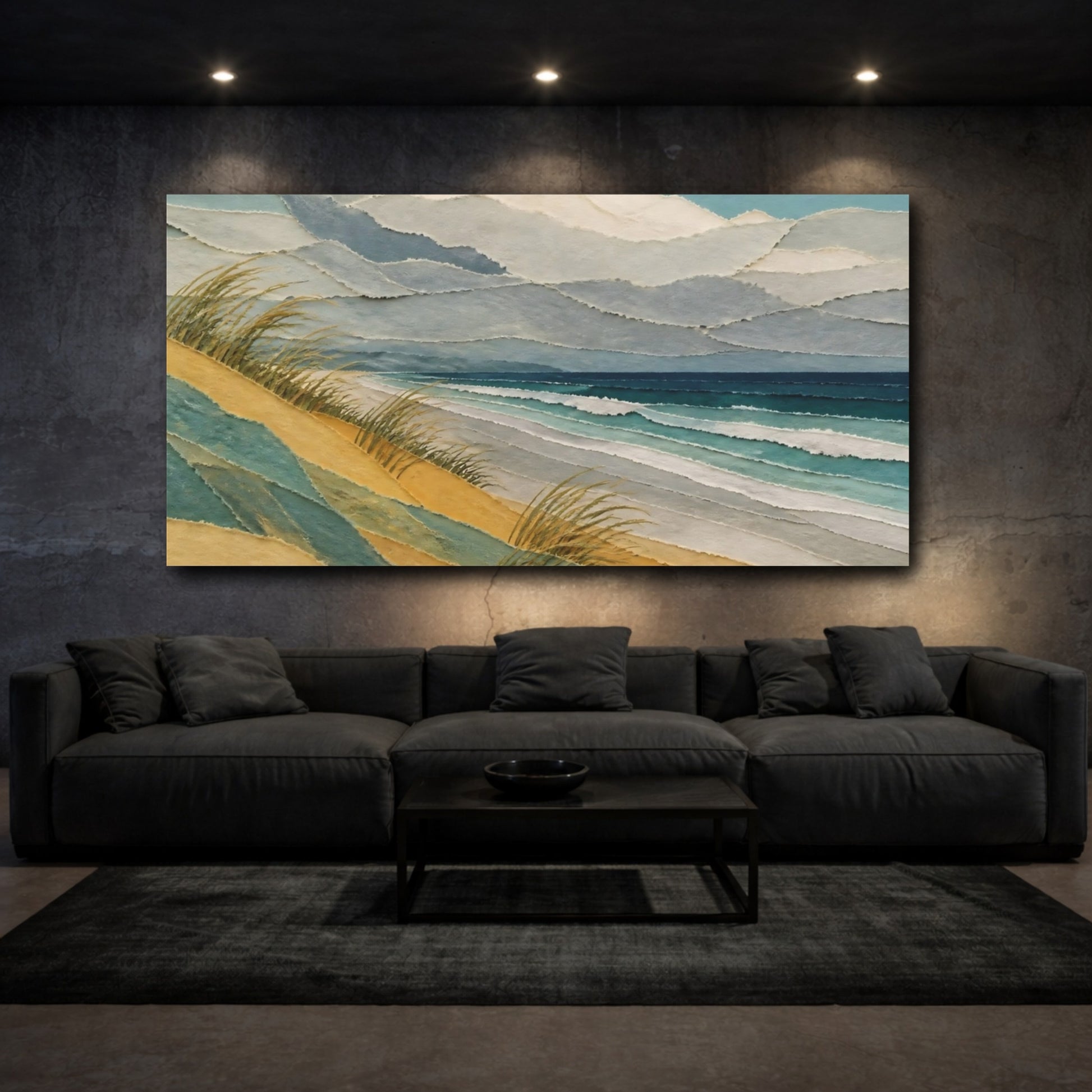 Mockup 3. Coastal Sand Dune shown as canvas print