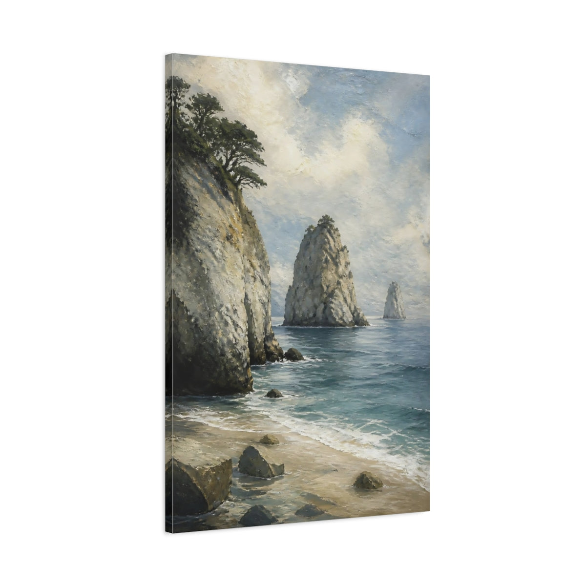 Main Mockup. Coastal Sea Stacks shown as canvas print