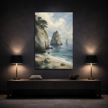 Mockup 3. Coastal Sea Stacks shown as canvas print