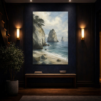 Mockup 4. Coastal Sea Stacks shown as canvas print