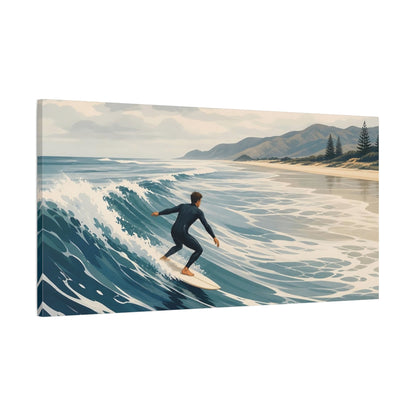 Main Mockup. Coastal Surf Ride shown as canvas print