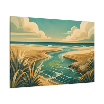 Main Mockup. Coastal Tidal Creek shown as canvas print