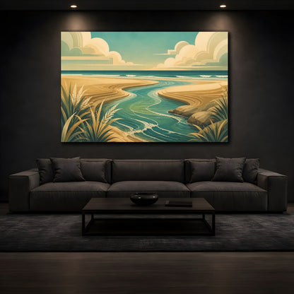 Mockup 3. Coastal Tidal Creek shown as canvas print