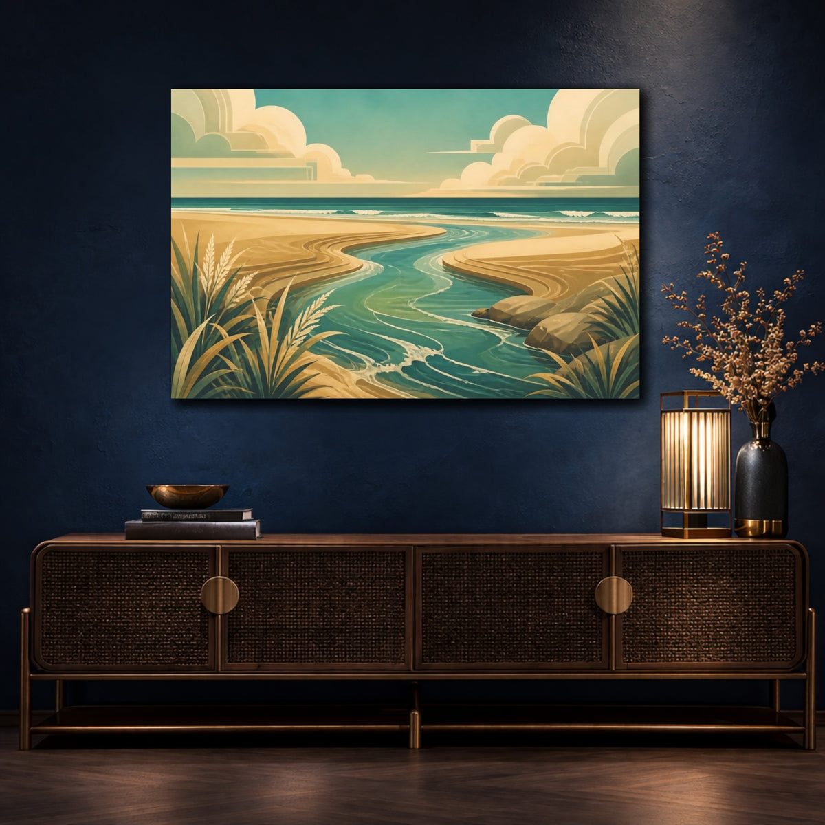 Mockup 4. Coastal Tidal Creek shown as canvas print