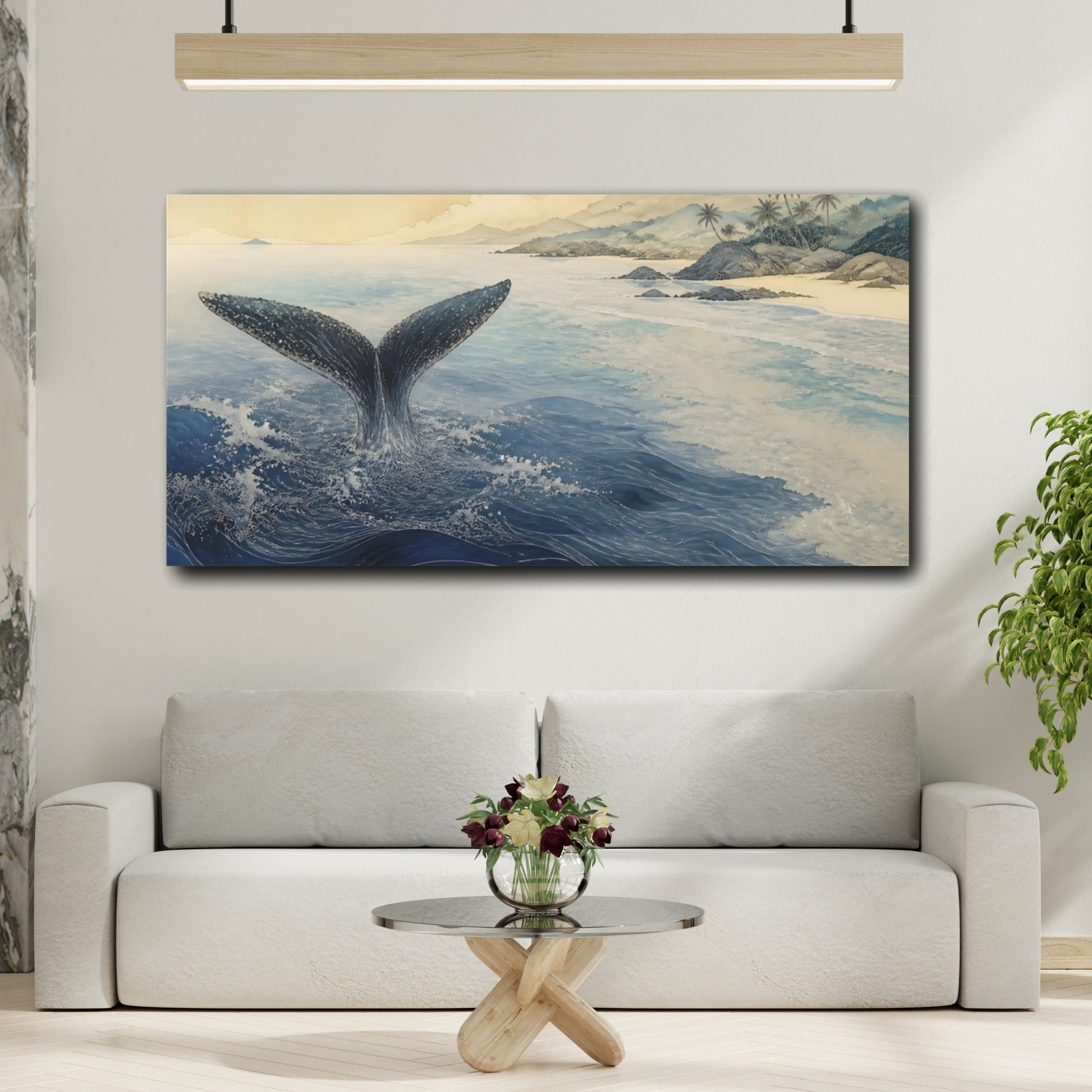 Mockup 2. Coastal Whale Tail shown as canvas print