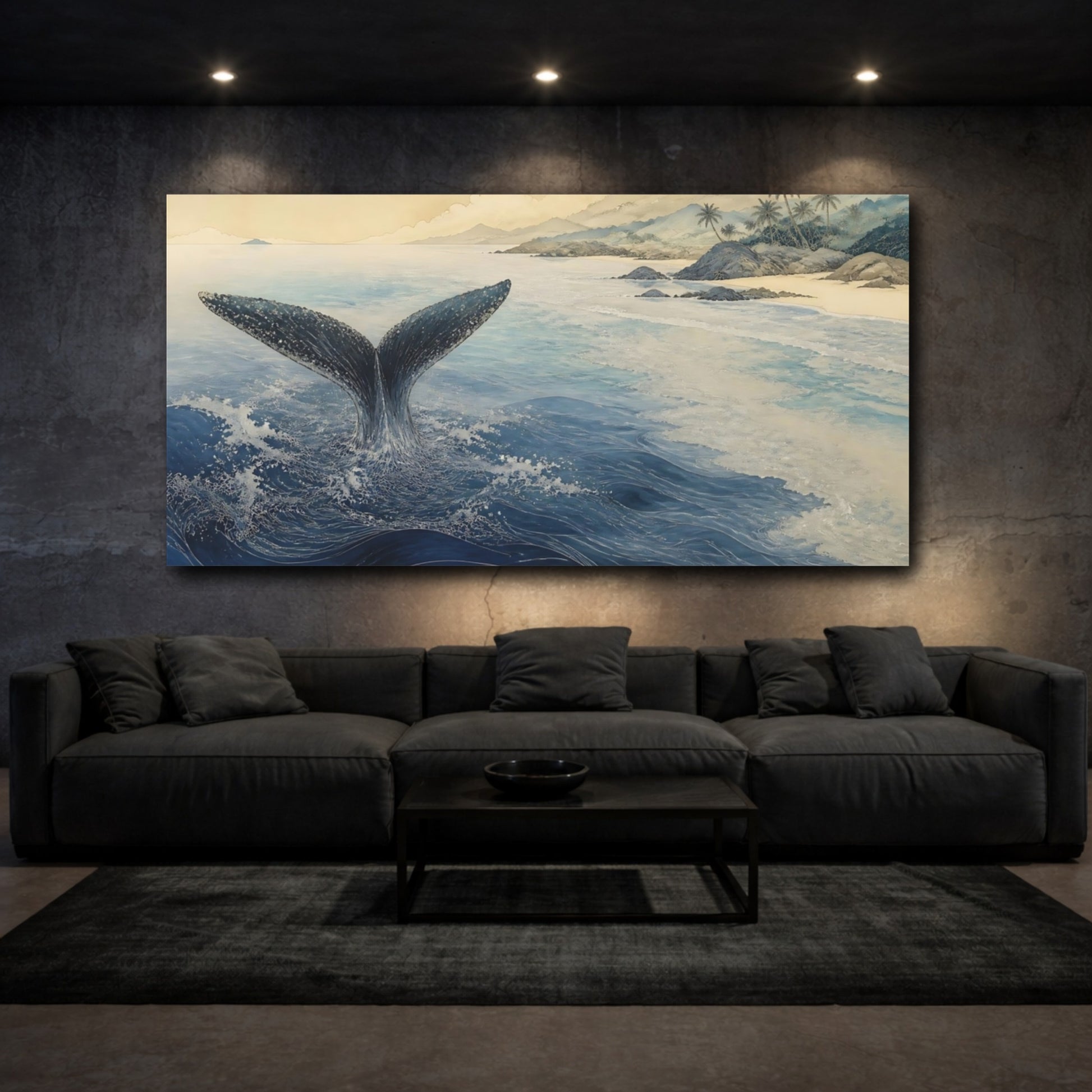 Mockup 3. Coastal Whale Tail shown as canvas print