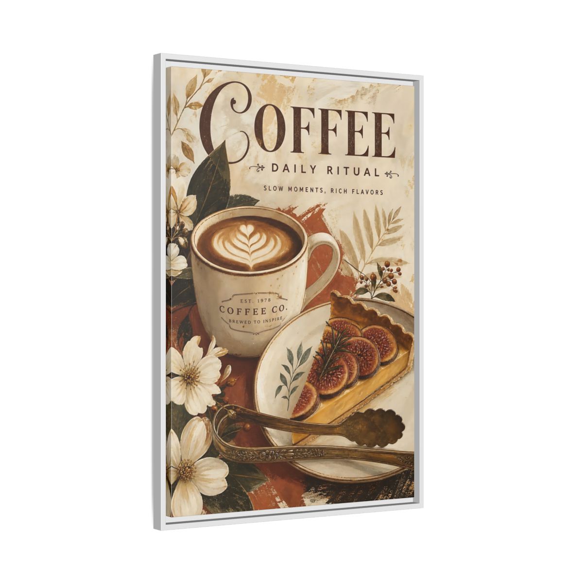 Side Mockup 9. Coffee Daily Ritual shown as framed canvas print