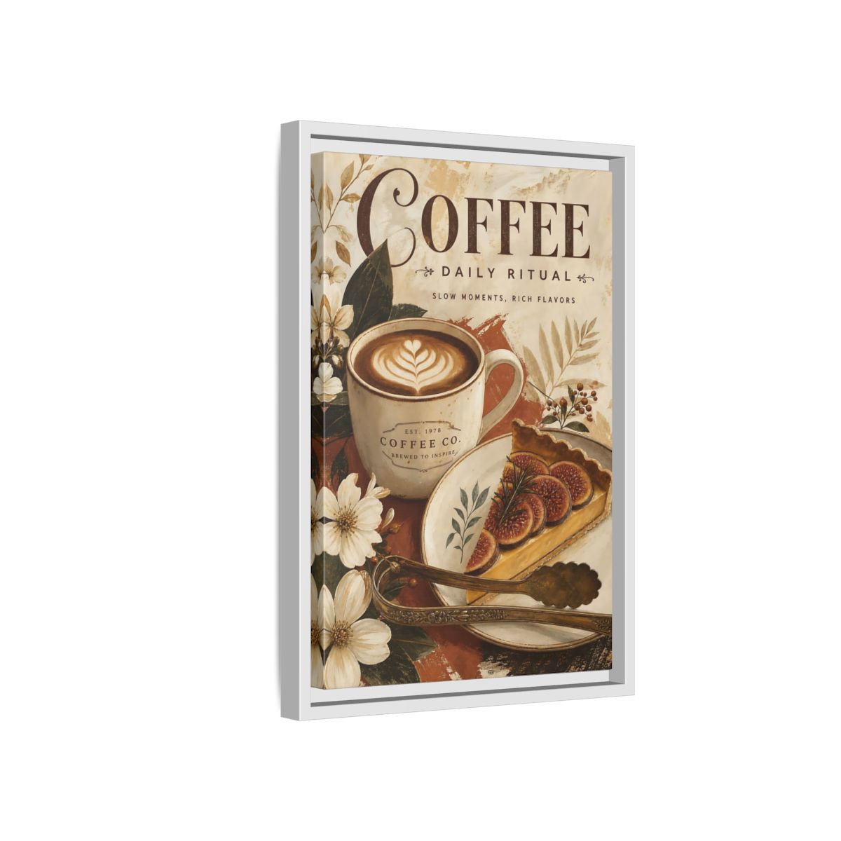 Side Mockup 4. Coffee Daily Ritual shown as framed canvas print
