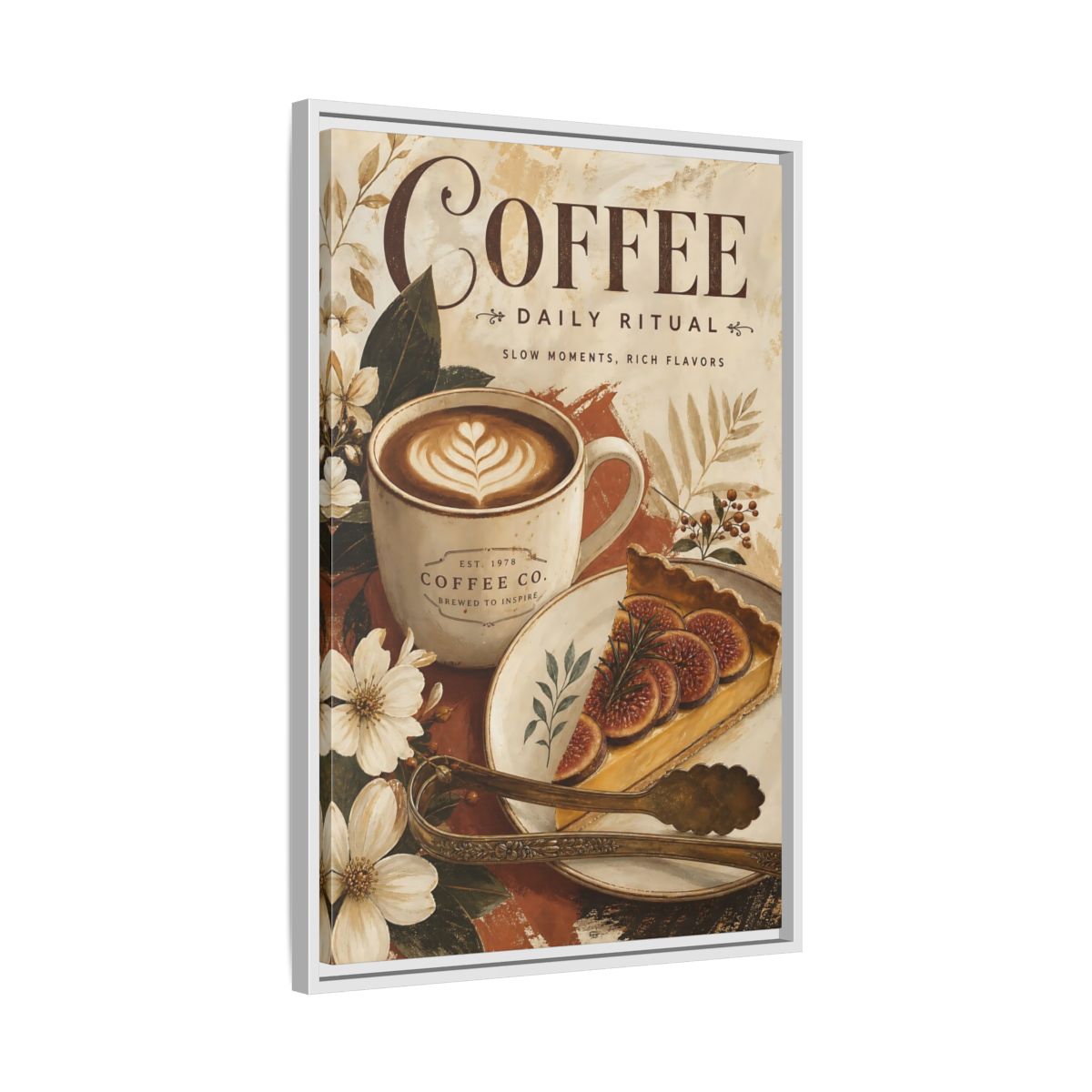 Side Mockup 10. Coffee Daily Ritual shown as framed canvas print