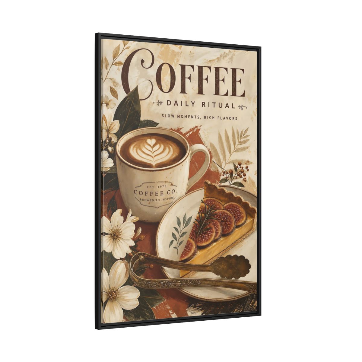 Side Mockup 12. Coffee Daily Ritual shown as framed canvas print