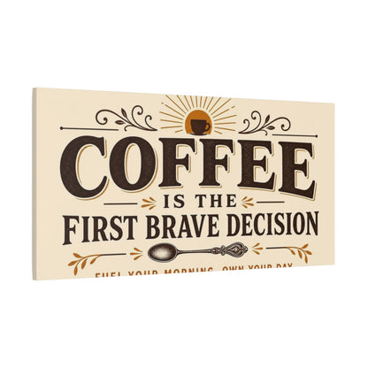 Side Mockup 2. Coffee: First Brave Decision canvas print
