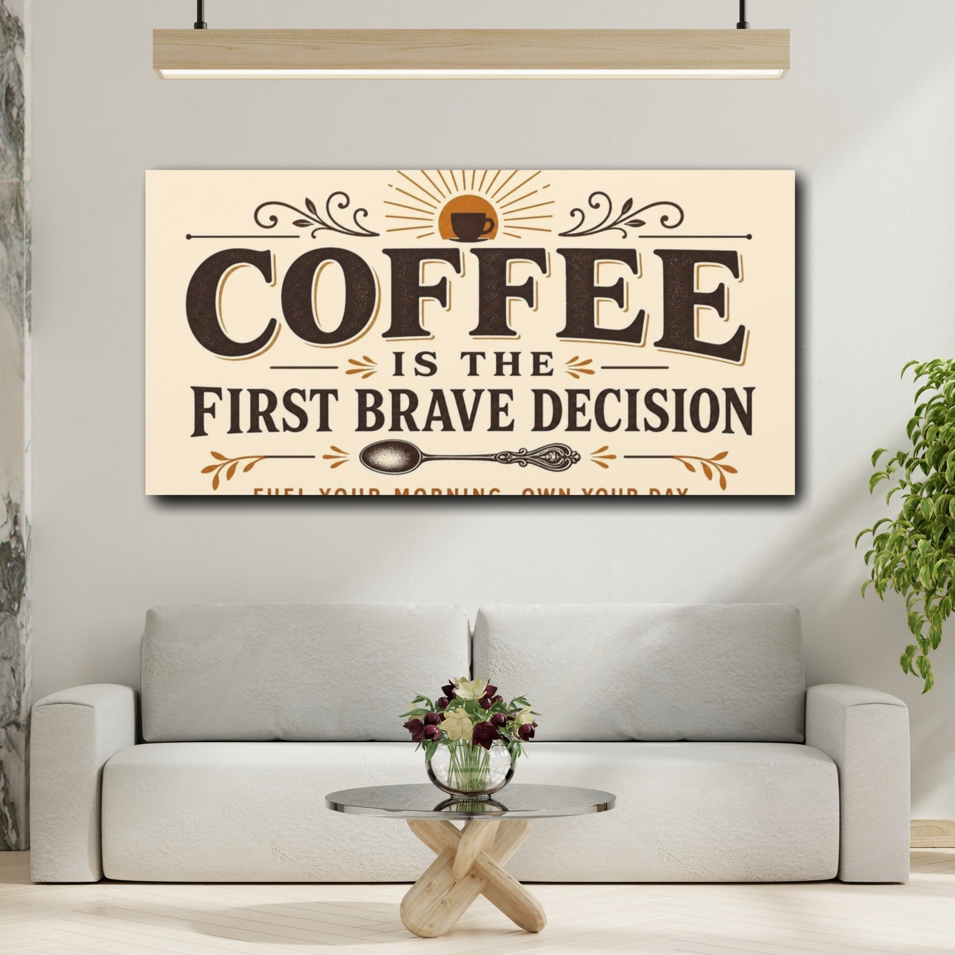 Mockup 2. Coffee: First Brave Decision canvas print