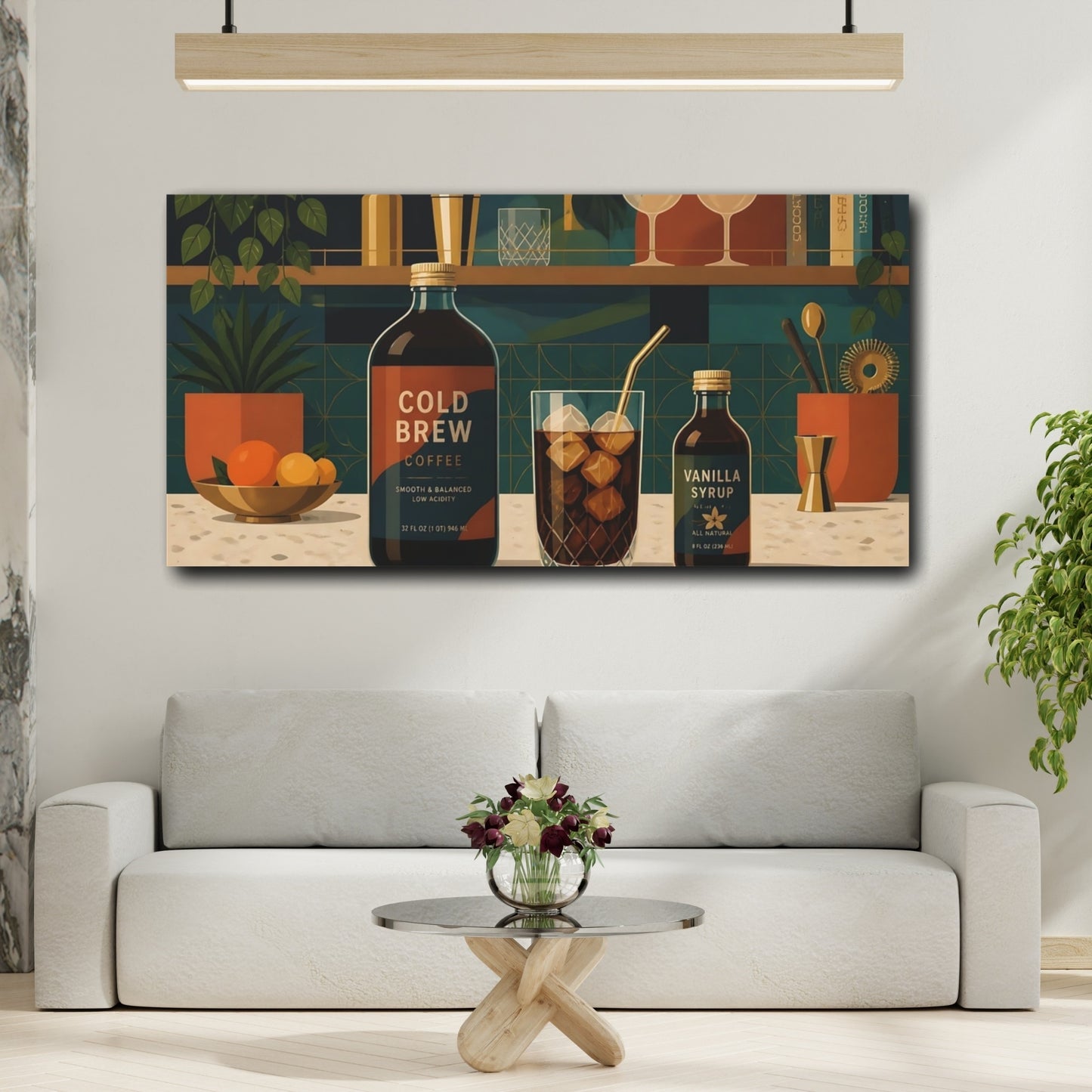 Mockup 2. Cold Brew Coffee Bar shown as canvas print