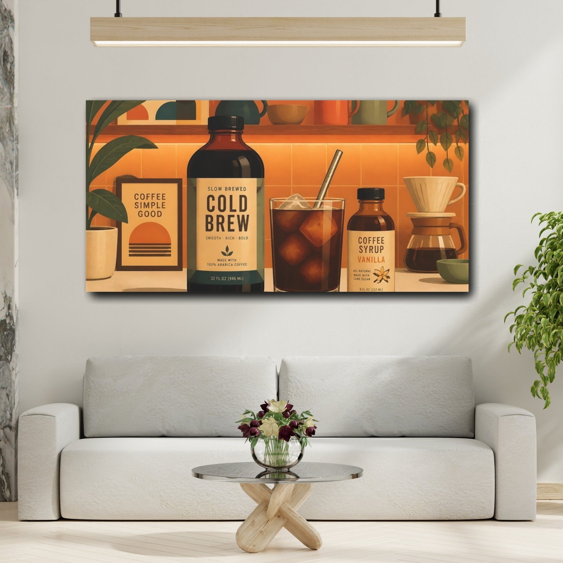Mockup 2. Cold Brew Coffee Bar shown as canvas print