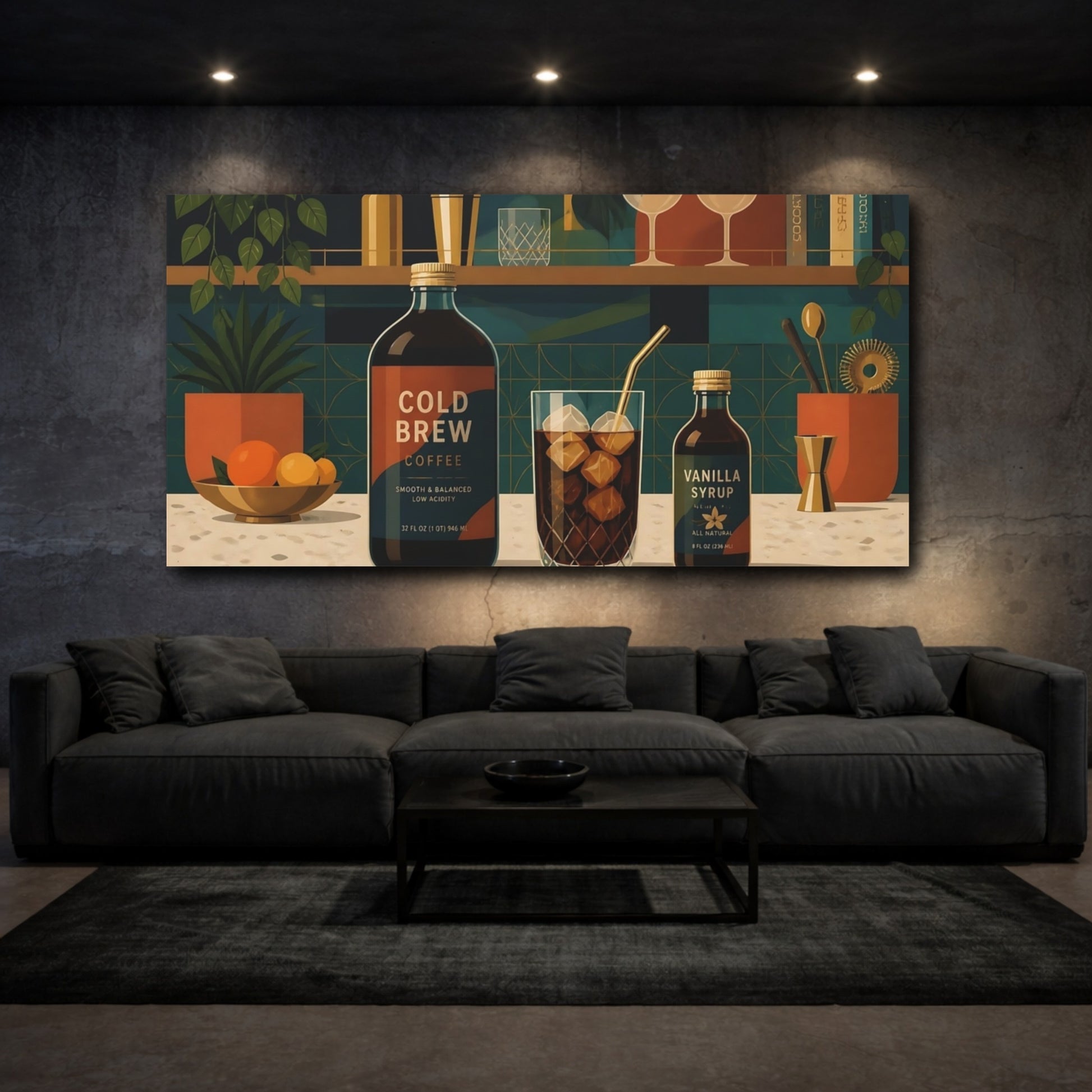 Mockup 3. Cold Brew Coffee Bar shown as canvas print