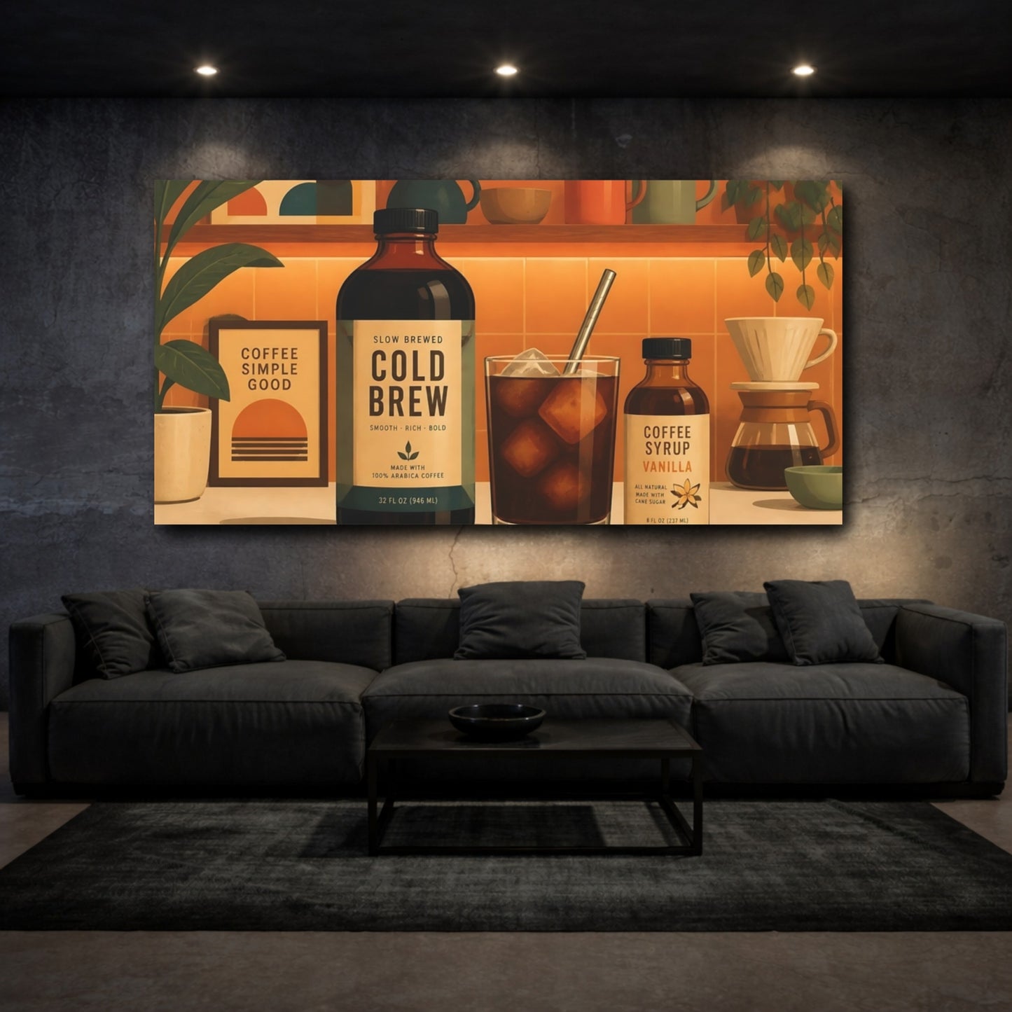 Mockup 3. Cold Brew Coffee Bar shown as canvas print