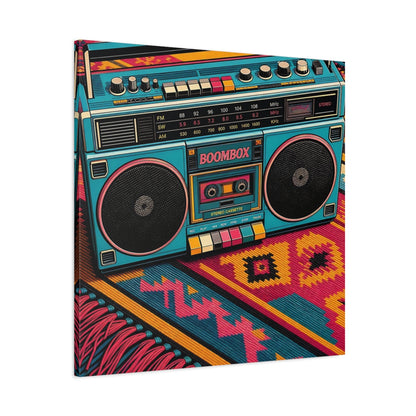 Main Mockup. Colorful Retro Boombox shown as canvas print