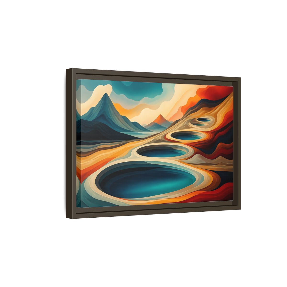 Side Mockup 5. Concentric Mountain Pools shown as framed canvas print