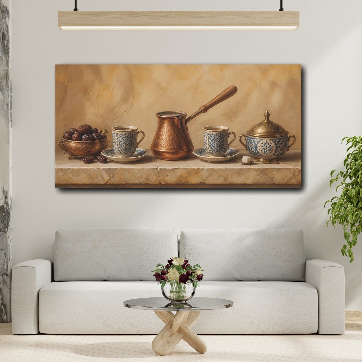 Mockup 2. Copper Coffee And Dates shown as canvas print