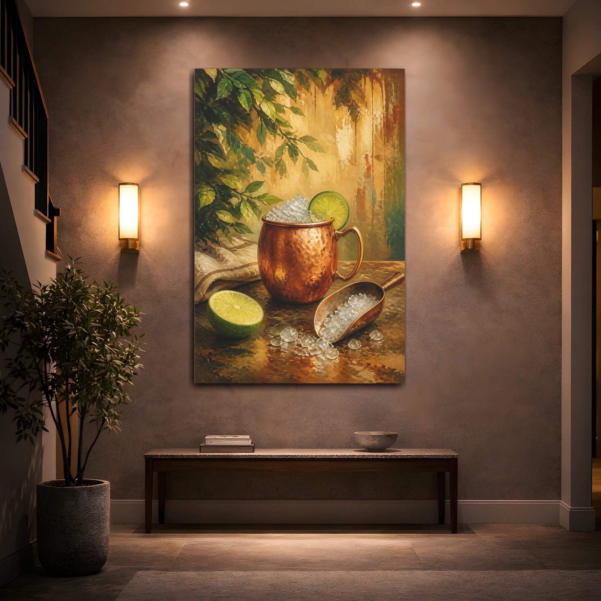 Mockup 2. Copper Mug With Lime shown as canvas print