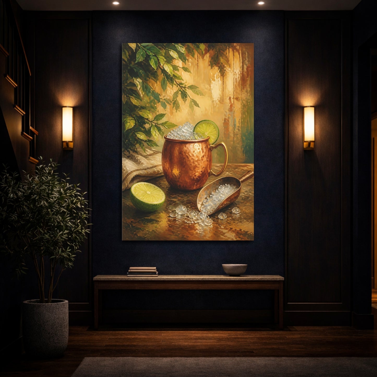 Mockup 4. Copper Mug With Lime shown as canvas print