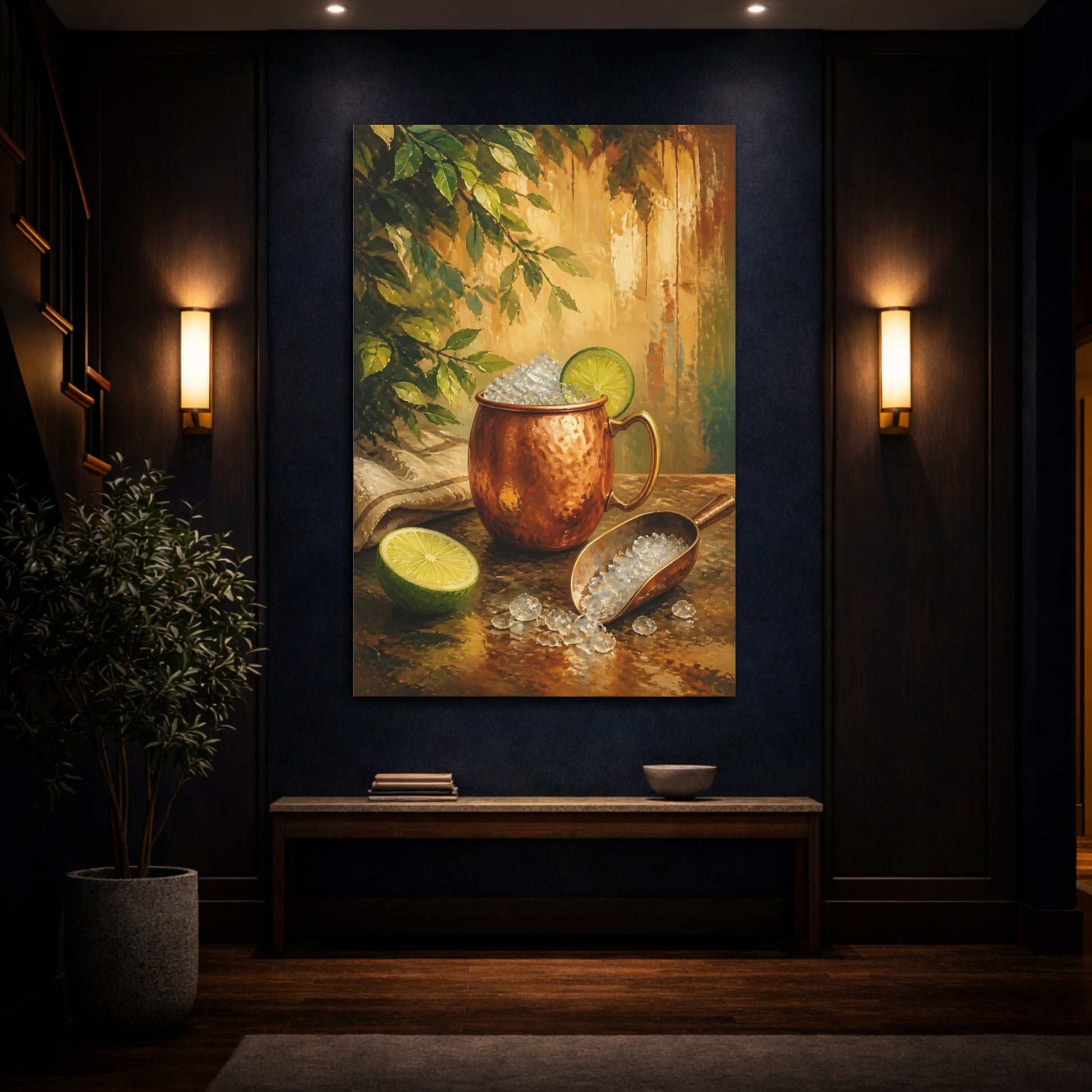 Mockup 4. Copper Mug With Lime shown as canvas print