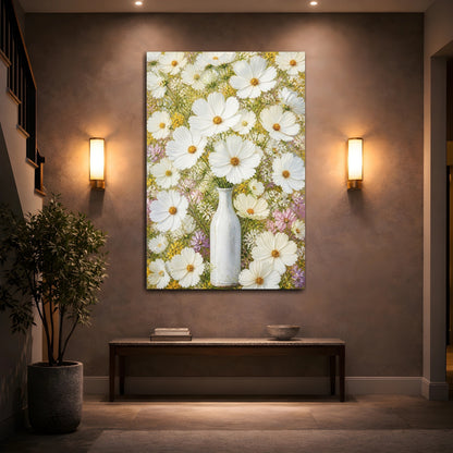 Mockup 2. Cosmos Floral Bouquet shown as canvas print