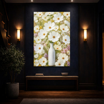 Mockup 4. Cosmos Floral Bouquet shown as canvas print