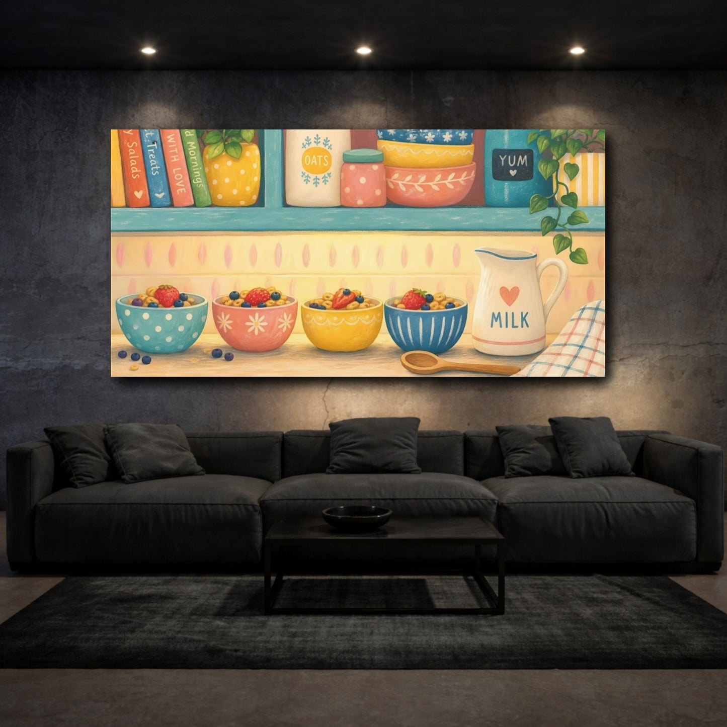 Mockup 3. Country Breakfast Bowls shown as canvas print