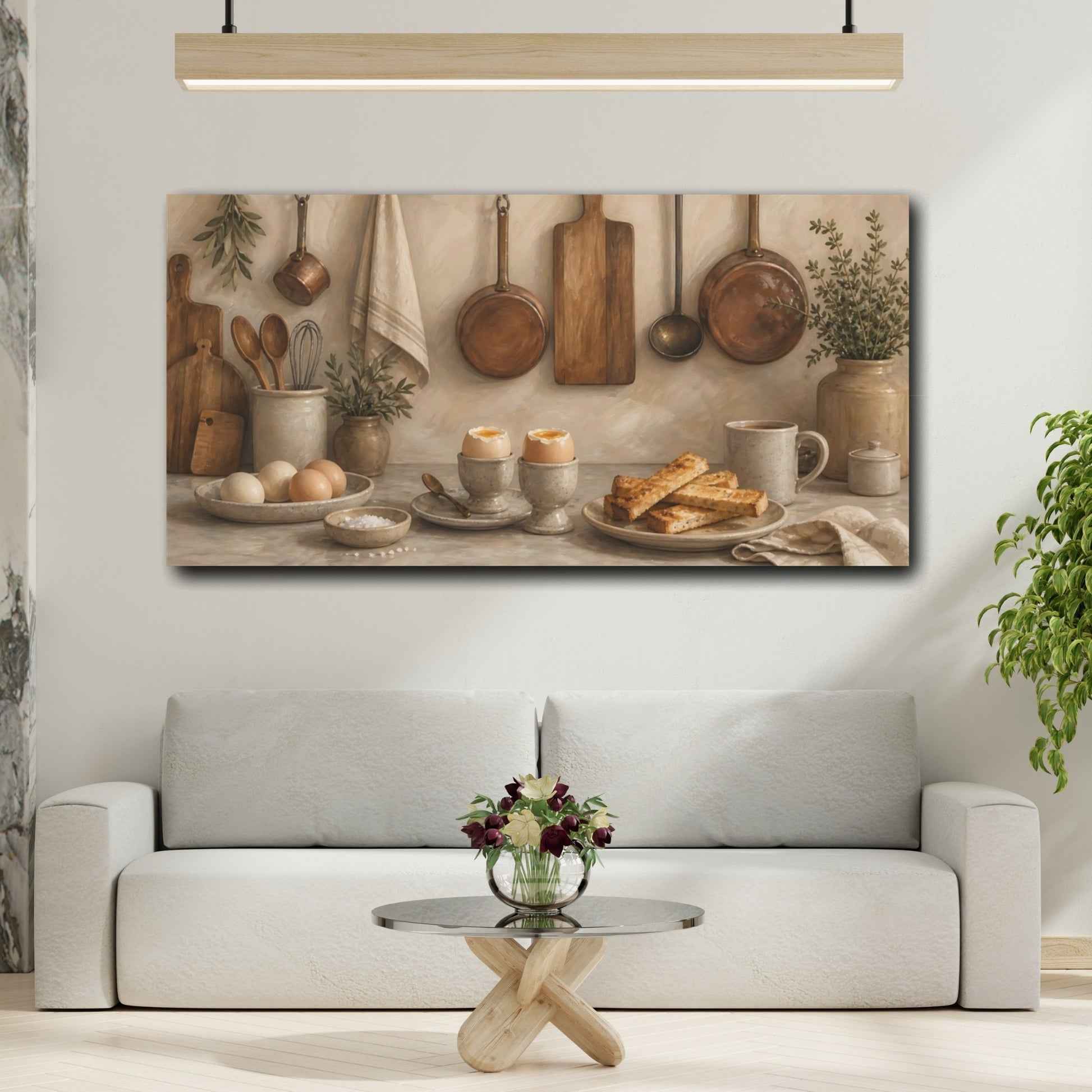 Mockup 2. Country Kitchen Breakfast shown as canvas print