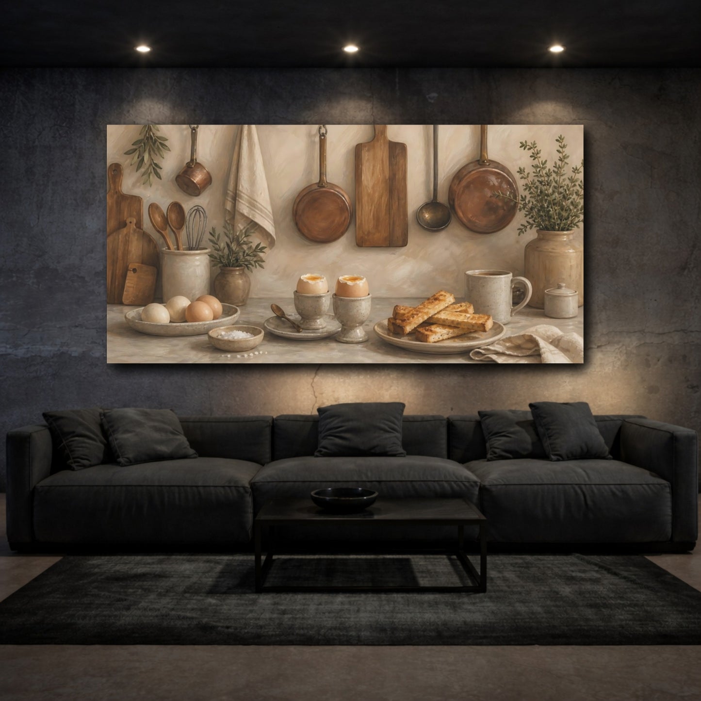 Mockup 3. Country Kitchen Breakfast shown as canvas print