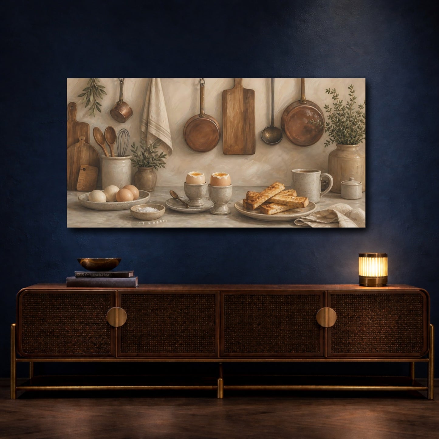Mockup 4. Country Kitchen Breakfast shown as canvas print