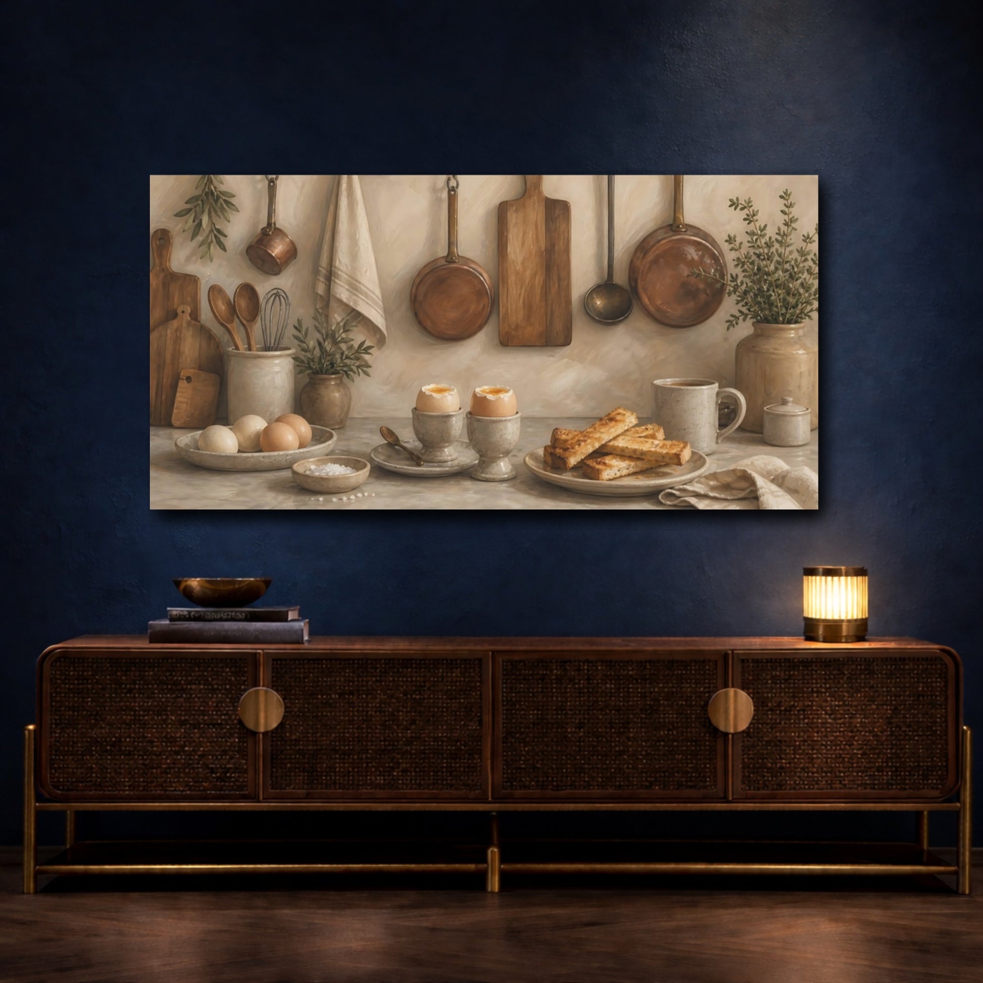 Mockup 4. Country Kitchen Breakfast shown as canvas print