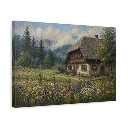 Side Mockup 4. Countyrside Farmhouse Meadow shown as canvas print
