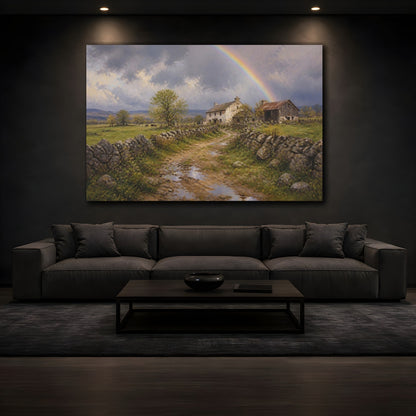 Mockup 3. Countyrside Farmhouse Rainbow shown as canvas print
