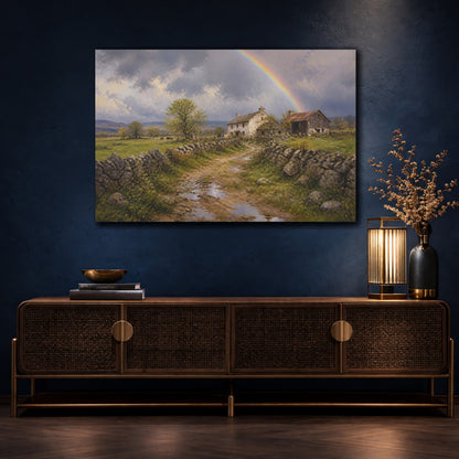 Mockup 4. Countyrside Farmhouse Rainbow shown as canvas print