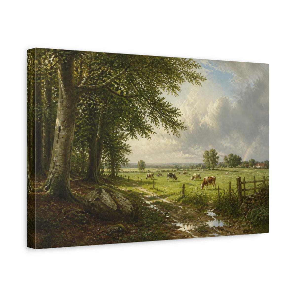 Side Mockup 4. Countyrside Grazing Cows shown as canvas print