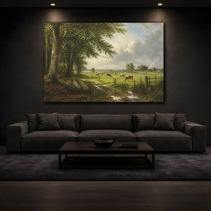 Mockup 3. Countyrside Grazing Cows shown as canvas print