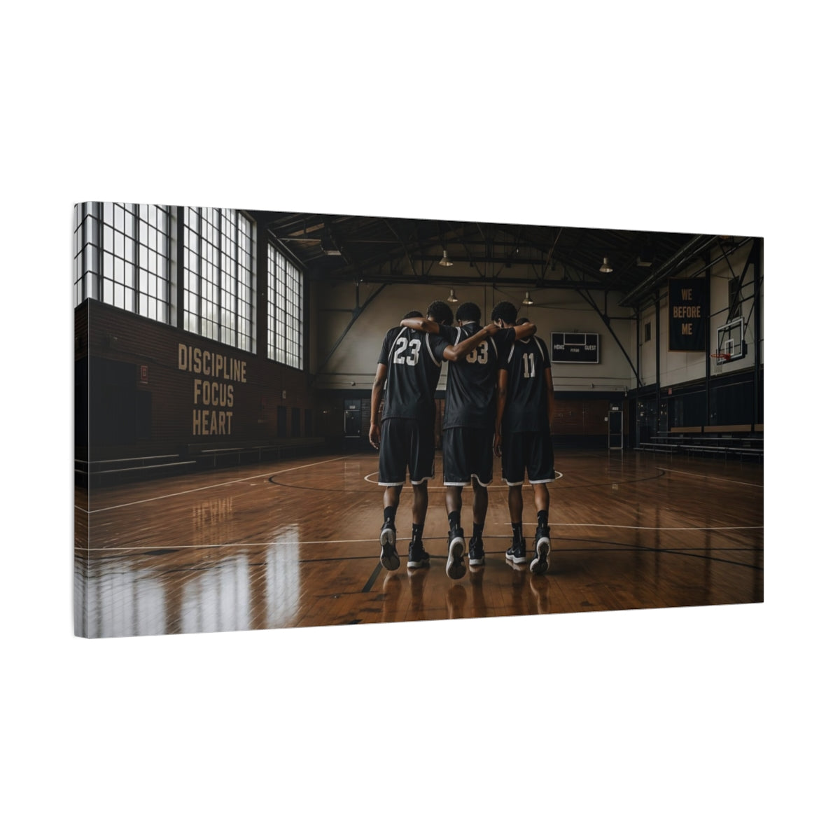 Side Mockup 1. Court Brotherhood shown as canvas print