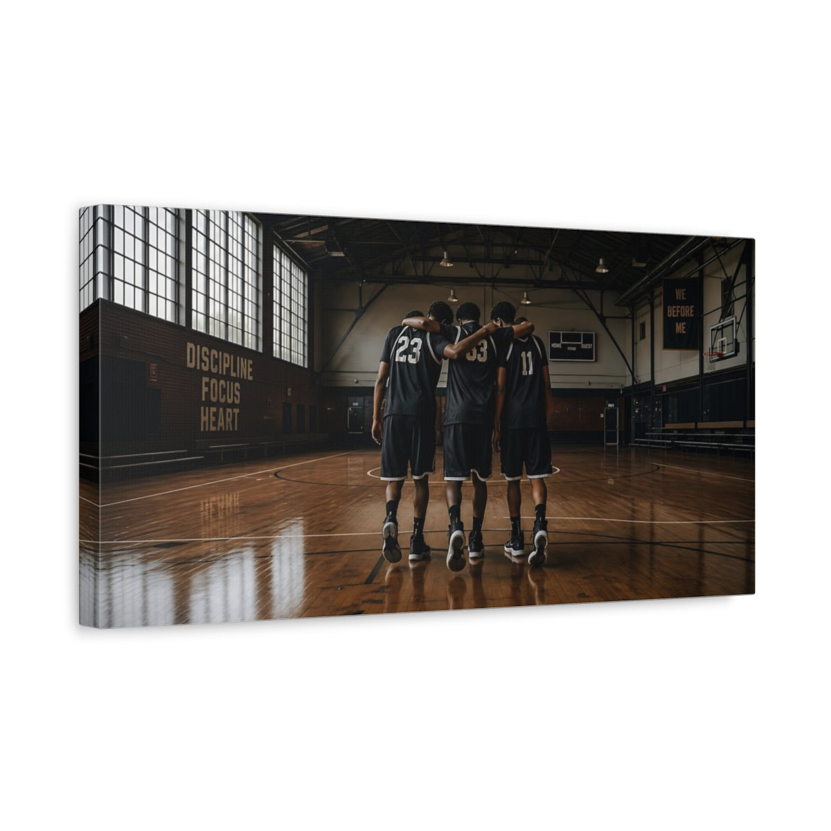 Side Mockup 3. Court Brotherhood shown as canvas print