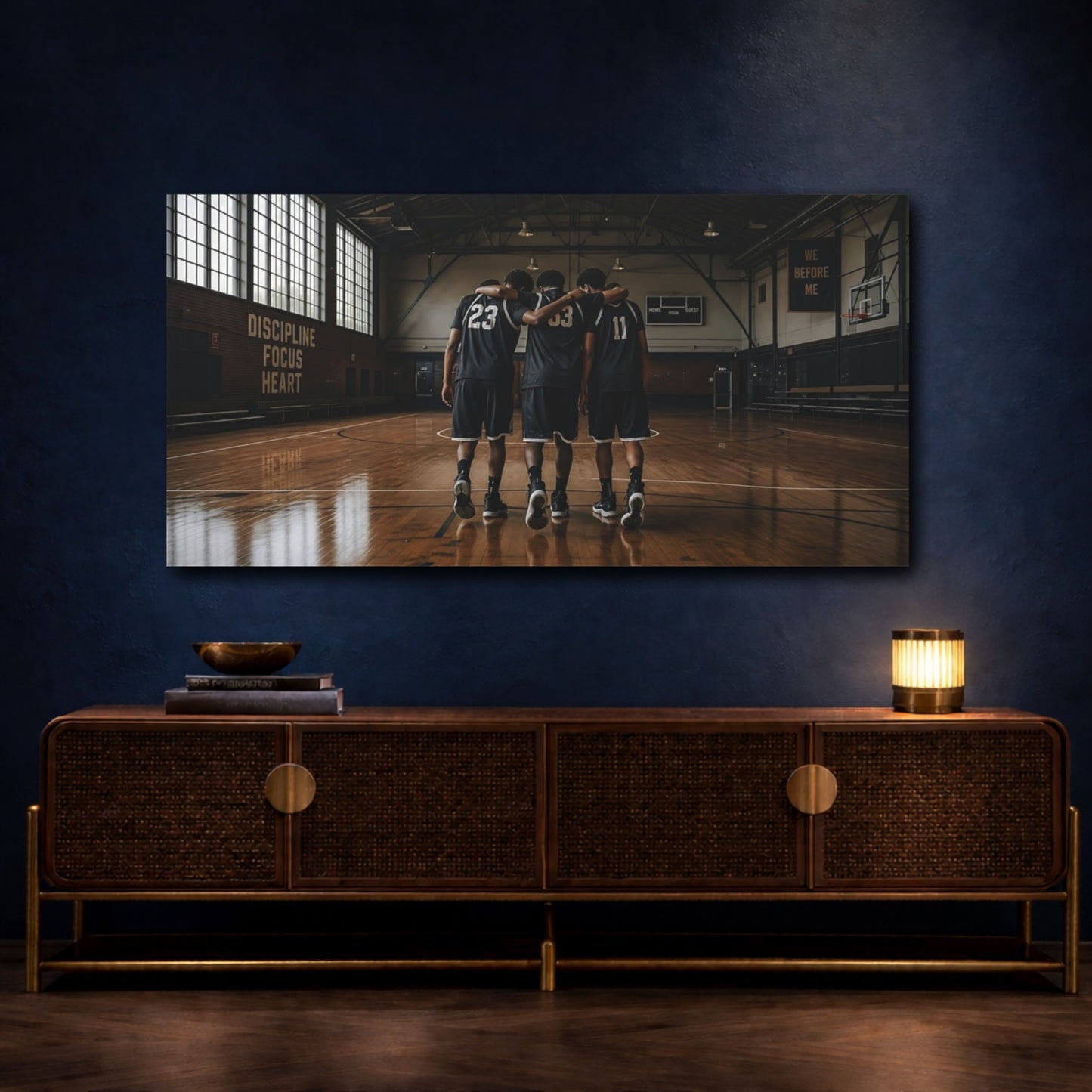 Mockup 4. Court Brotherhood shown as canvas print