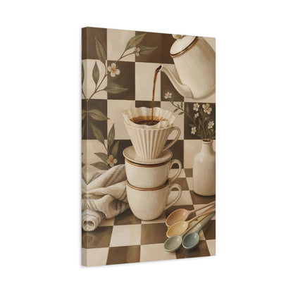 Side Mockup 3. Cozy Coffee Ritual shown as canvas print