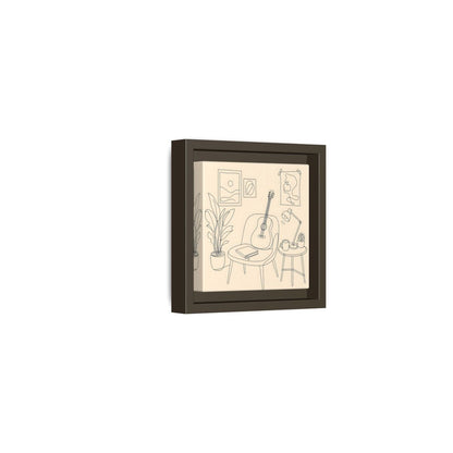 Side Mockup 23. Cozy Guitar Reading Nook shown as framed canvas print