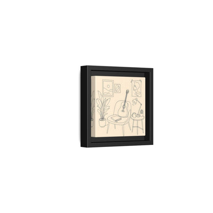 Side Mockup 24. Cozy Guitar Reading Nook shown as framed canvas print