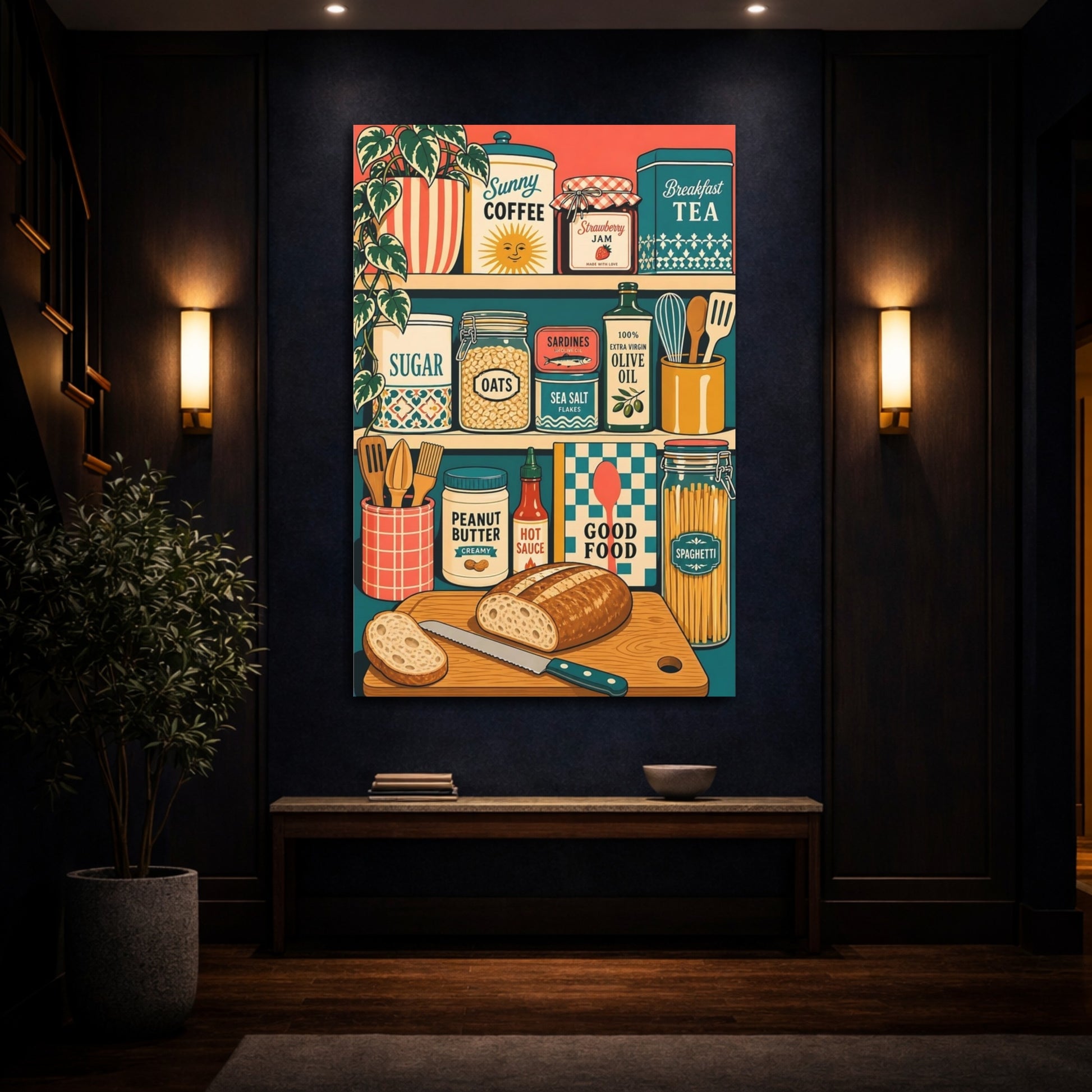 Mockup 4. Cozy Kitchen Pantry shown as canvas print